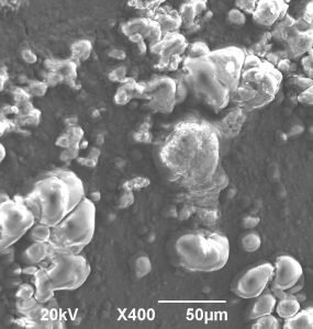 SEM image wire black spots OCAS