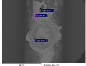 welding nugget sem image ocas coated wire